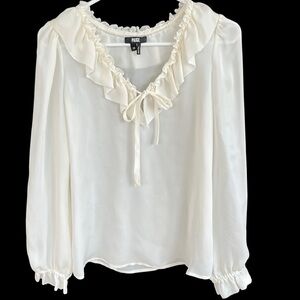 PAIGE Cream Ruffle Blouse